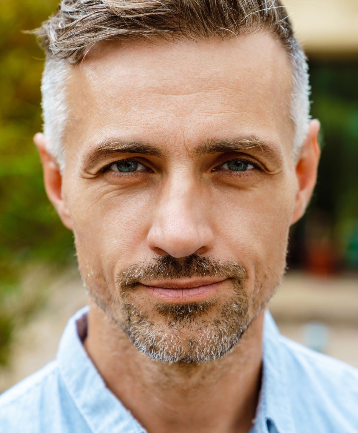 Laser Hair Removal for Men model with salt and pepper hair