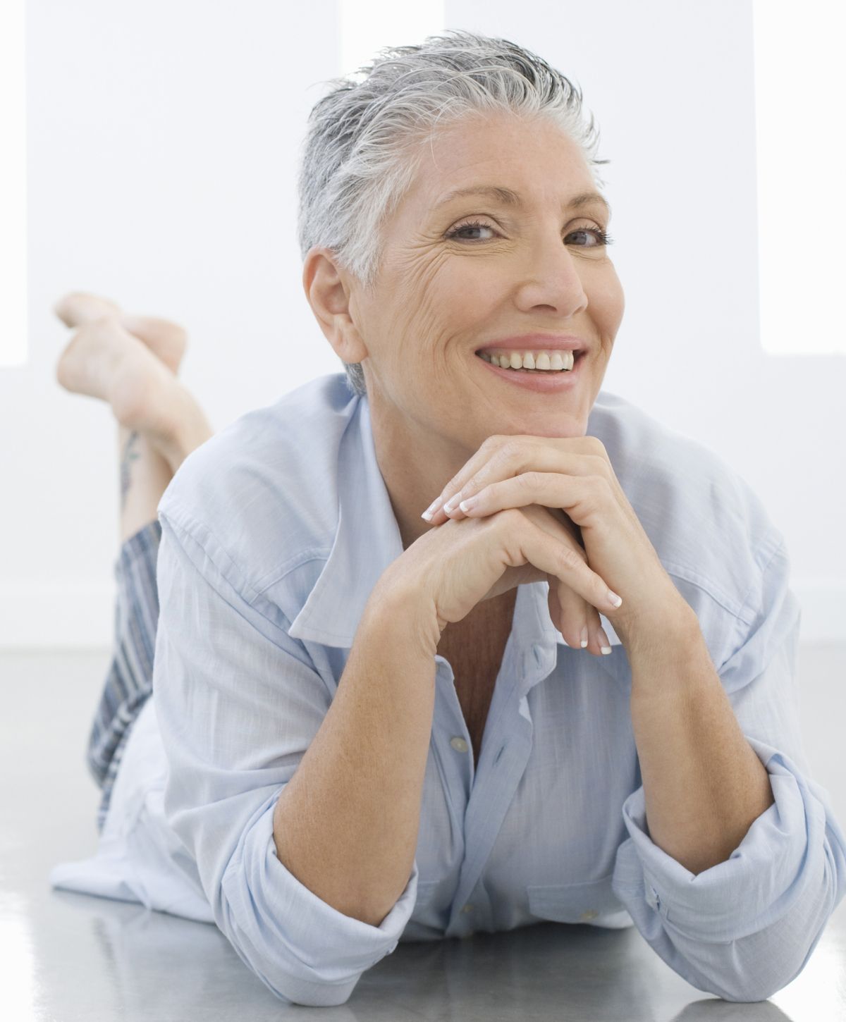 Franklin Botox model with white hair